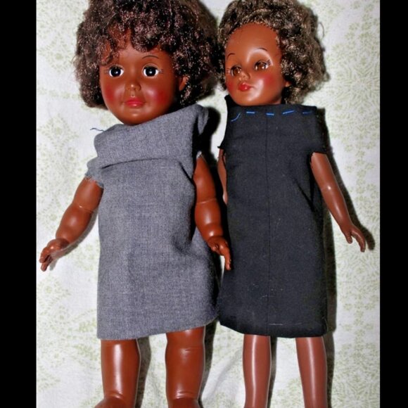 Two Vintage Effanbee Baby Dolls 1970/ 80s African American 11 in Curly Short Hai - Picture 1 of 9